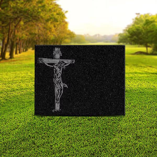 Lápide Retangular Granito Negro - LP24