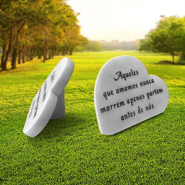 Lápide Pequena Coração Mármore - LP01